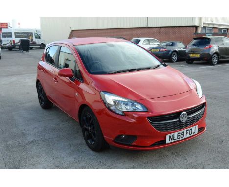 2019 Vauxhall Corsa Griffin Automatic five-door hatchback motor car, in red, registration number NL69 FOJ, approx 2,194 miles