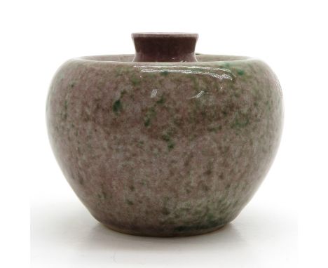Light purple background with splash of green, marked with seal mark on the bottom, 8 cm. tall.
