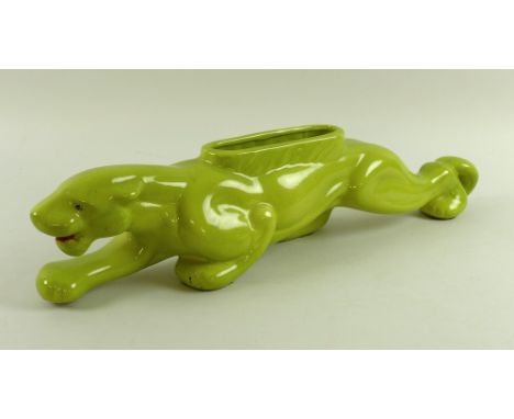 A ceramic TV lamp and planter, circa 1955, modelled as a stalking panther, made by the Royal China and Novelty Co Inc, Illino