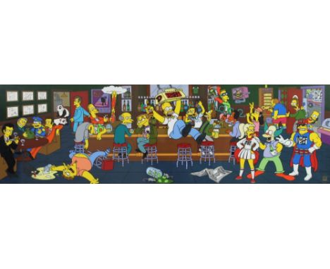 The Simpsons, a sericel print made for Twentieth Century Fox depicting the all male cast with 'Bleeding Gums Murphy, One Nigh