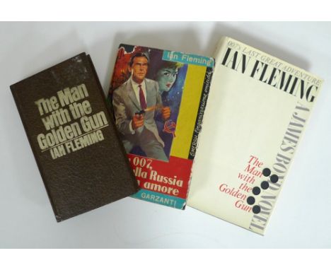 A group of hardback James Bond books, including an American first edition of 'The Man with the Golden Gun', published by Sign