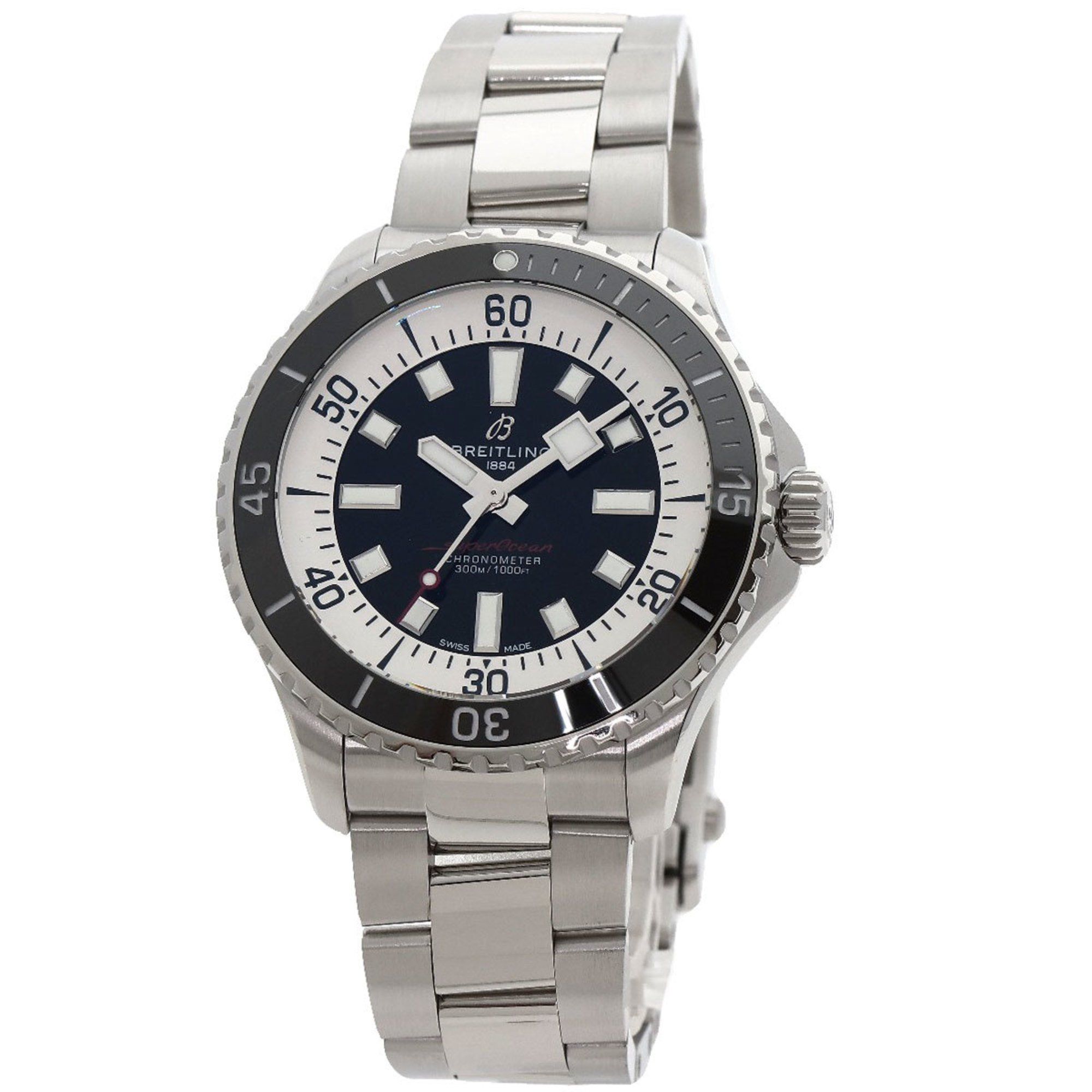 BREITLING A17376 Superocean Automatic 44 Watch Stainless Steel SS Men's