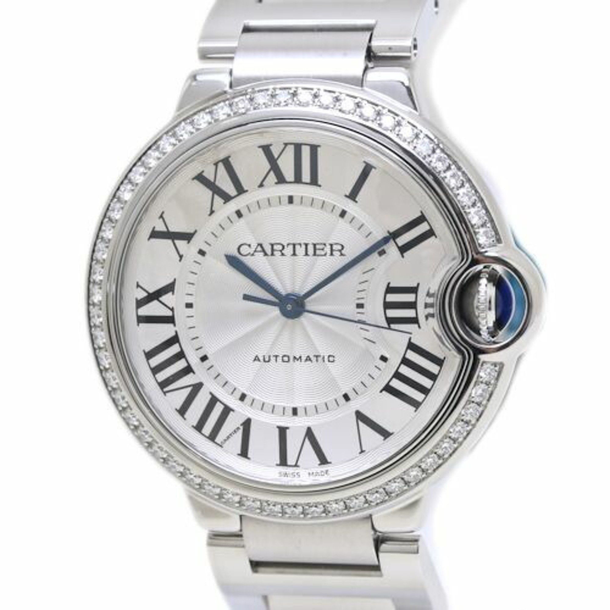 CARTIER Ballon Bleu 36mm Bezel Diamond W4BB0017 Stainless Steel Boys' Watch 40027