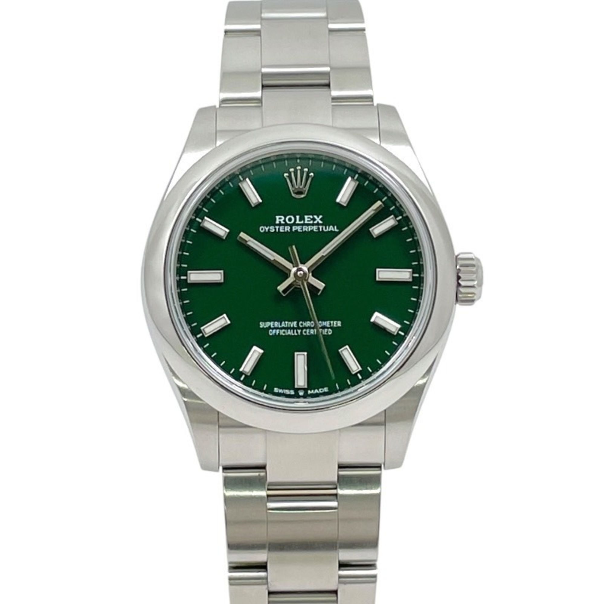 ROLEX Oyster Perpetual 31 277200 Stainless Steel Women's Watch, Automatic, Green, 2021 Warranty