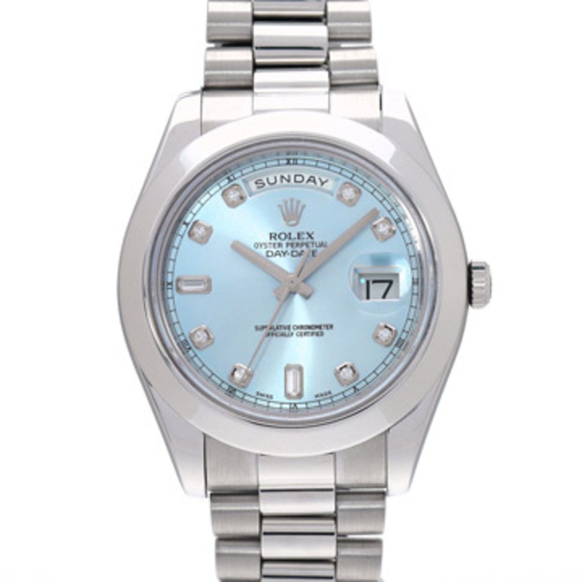 Rolex Day-Date II 218206 Random Serial Number Ice Blue/Diamond Men's Watch Automatic