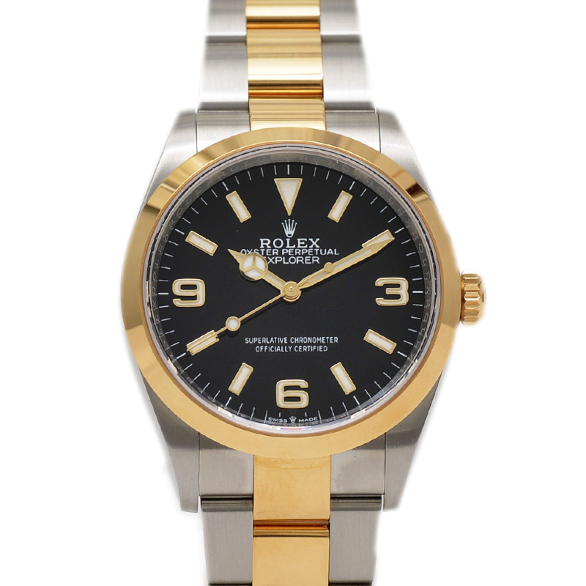 Rolex Explorer 36 Watch 124273 Stainless Steel 18K Yellow Gold Two-tone Black Dial Random Serial Num