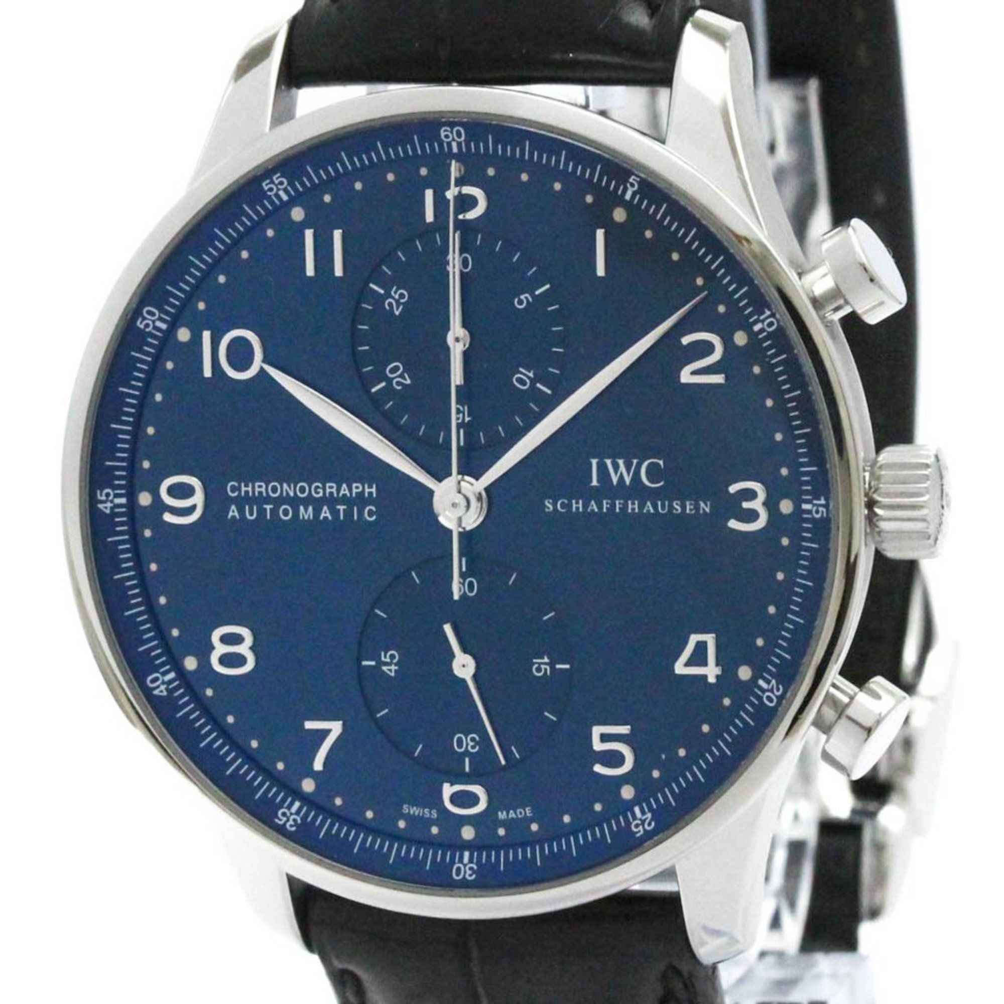 Polished IWC Portuguese Chronograph Steel Automatic Watch IW371491