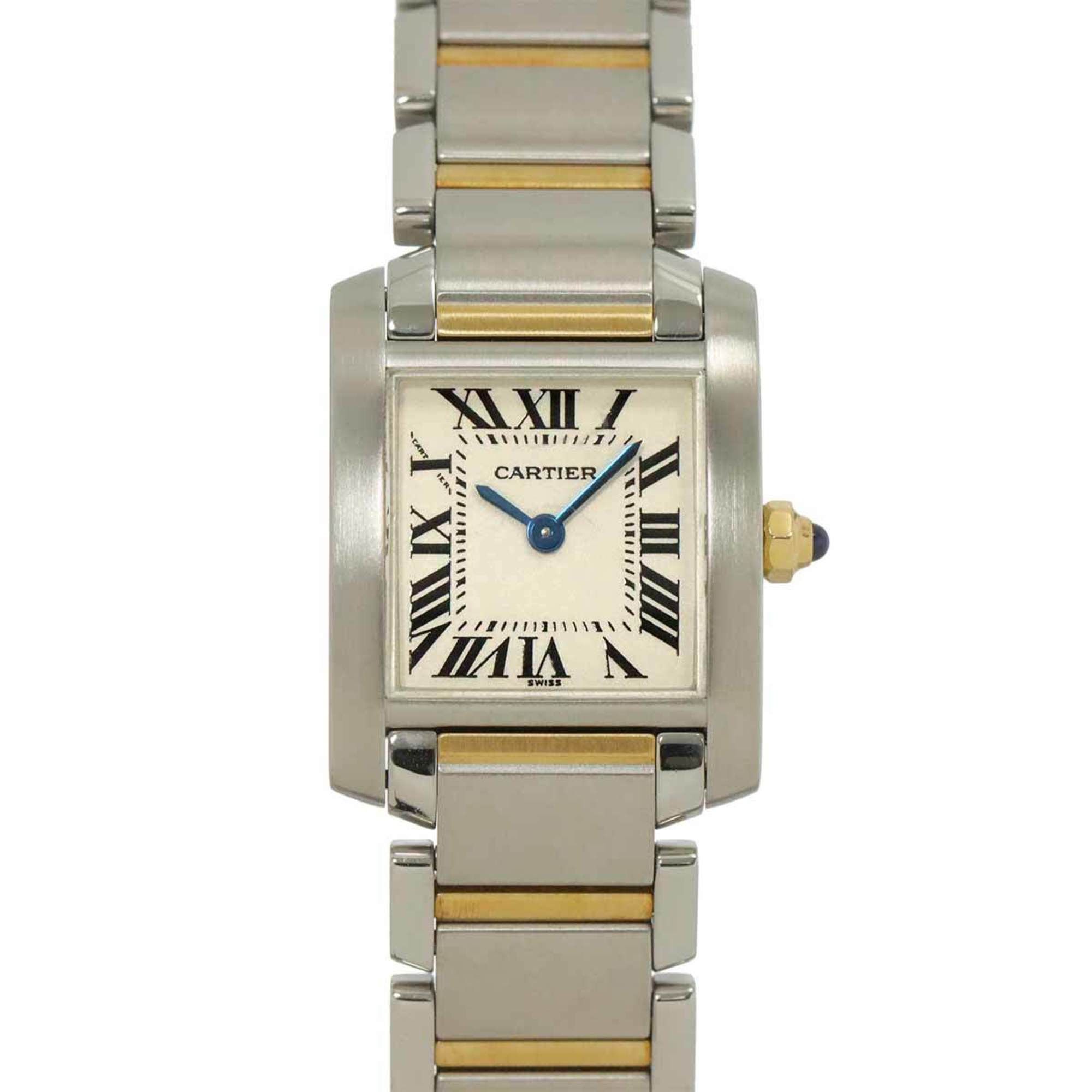 Cartier Tank Française SM Two-tone Watch W51007Q4 Women's Ivory and Yellow Gold Quartz