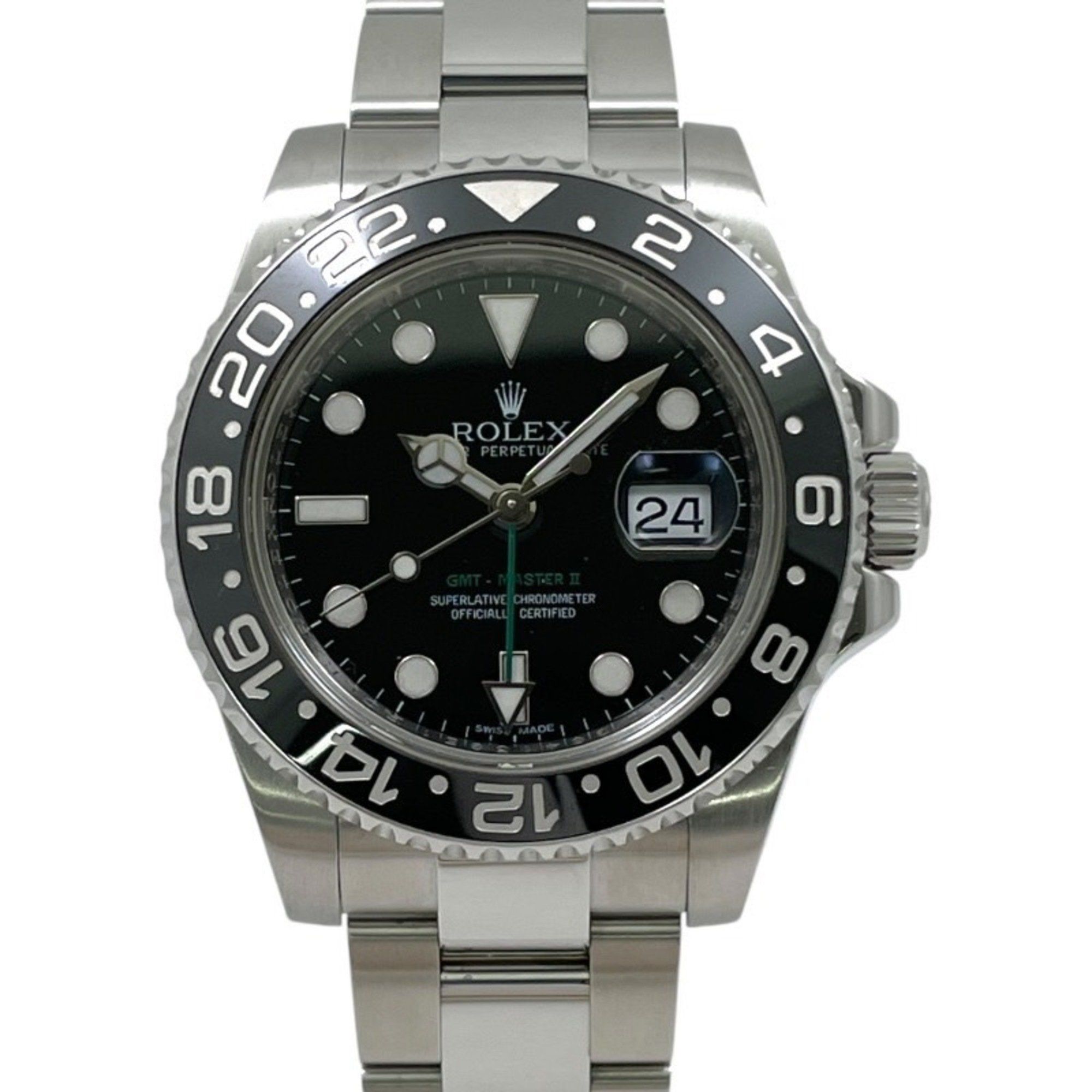 ROLEX GMT-Master II 116710LN Stainless Steel Men's Watch, Random Number, 2010 Warranty, Black Dial,