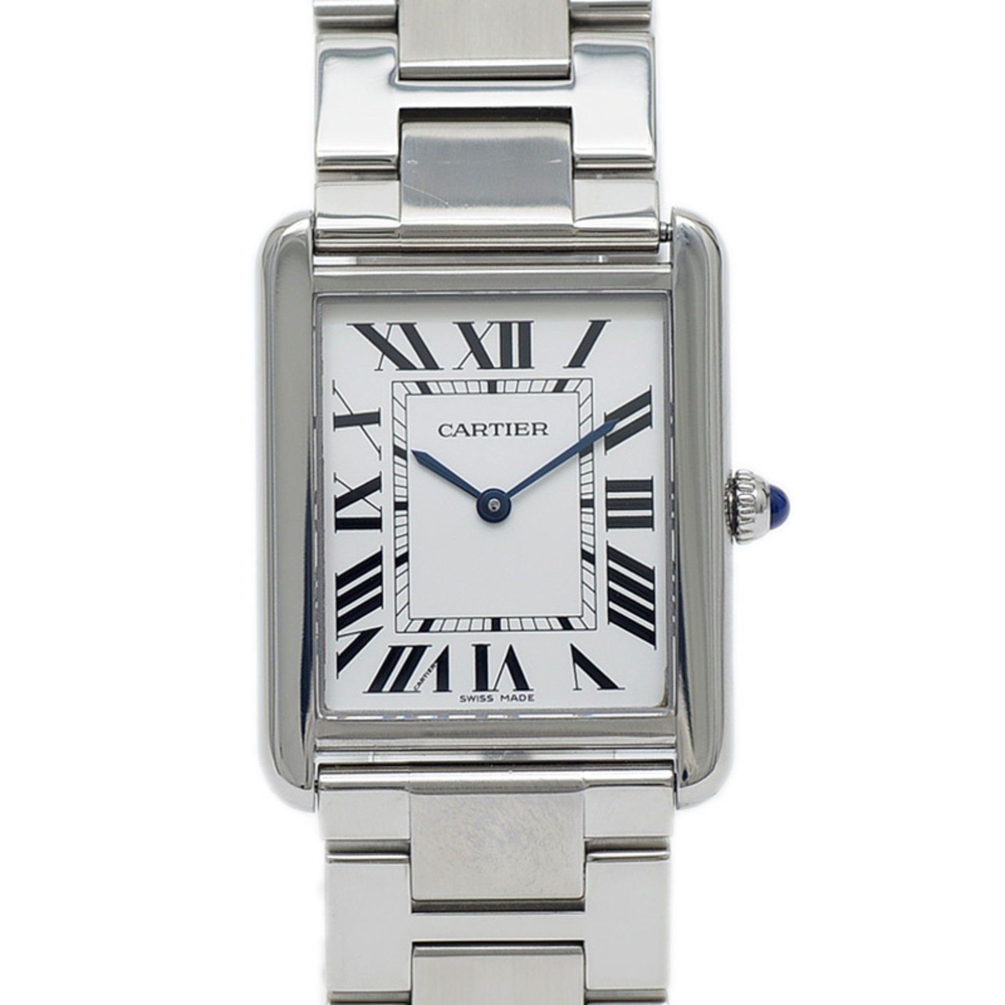Cartier Tank Solo LM Watch, Silver Dial, Stainless Steel, Quartz Movement, W5200014