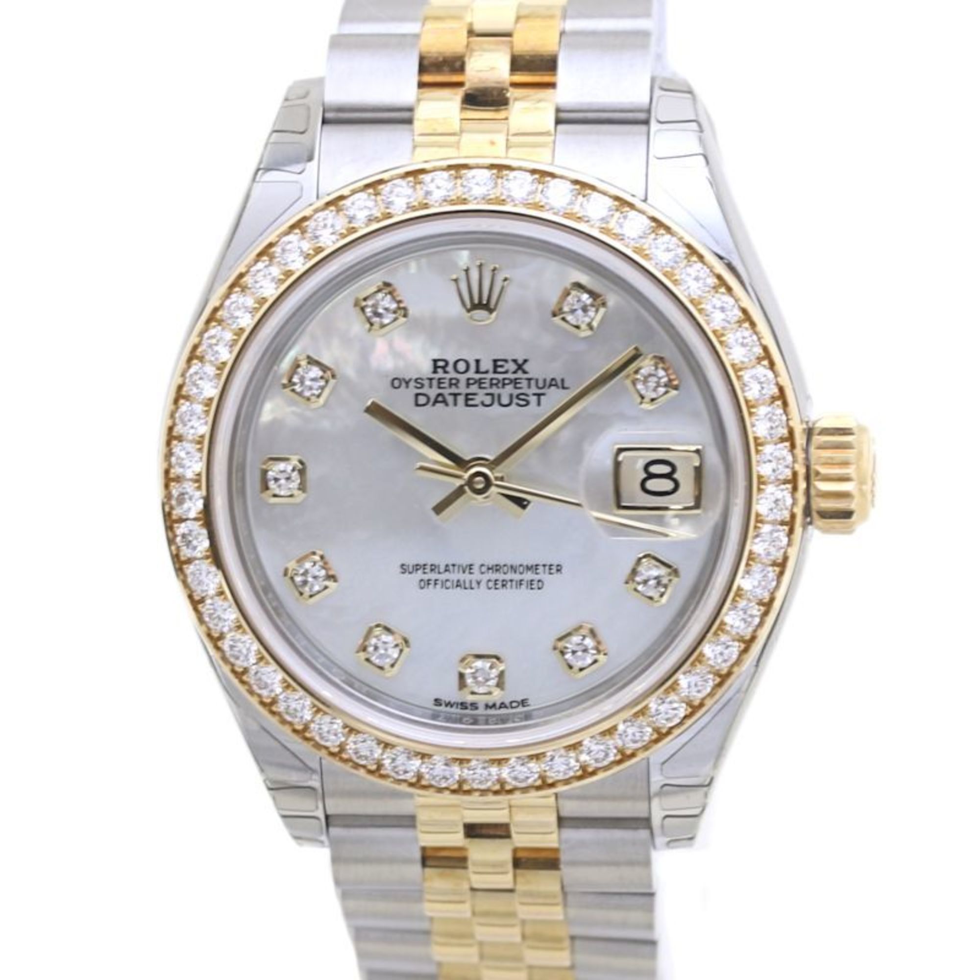ROLEX Rolex Datejust 28 Bezel Diamond 10P 279383RBR Random Number K18YG Yellow Gold x Stainless Stee