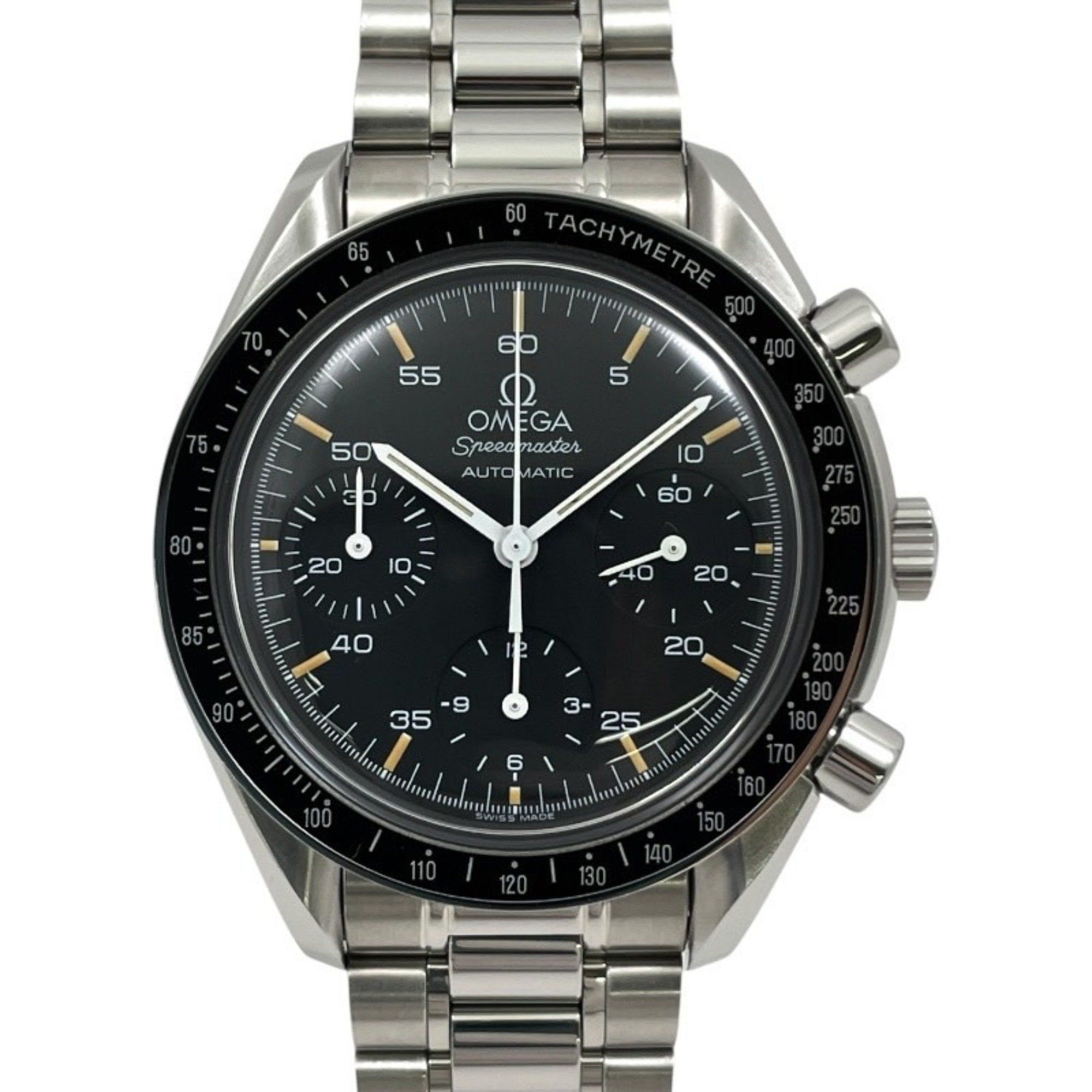 OMEGA Speedmaster 3510.50 Men's Stainless Steel Chronograph Automatic Watch with Black Dial, Semi-Vi