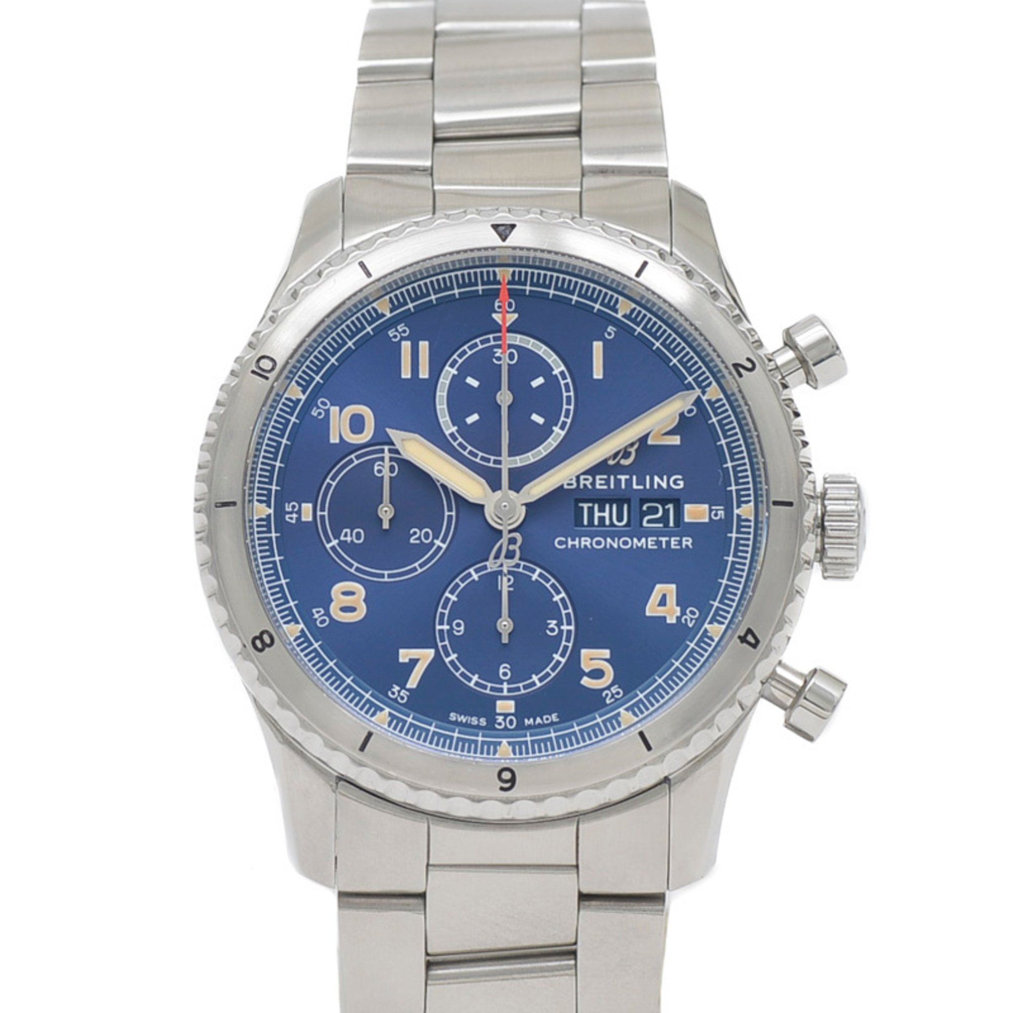 Breitling Aviator 8 Chronograph Blue Dial Stainless Steel Men's Automatic A13316