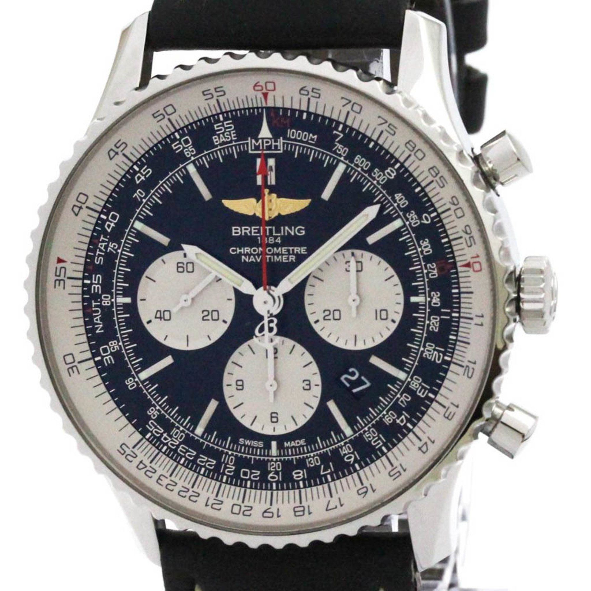 BREITLING Navitimer 1 B01 Chronograph Steel Mens Watch AB0127 Polished