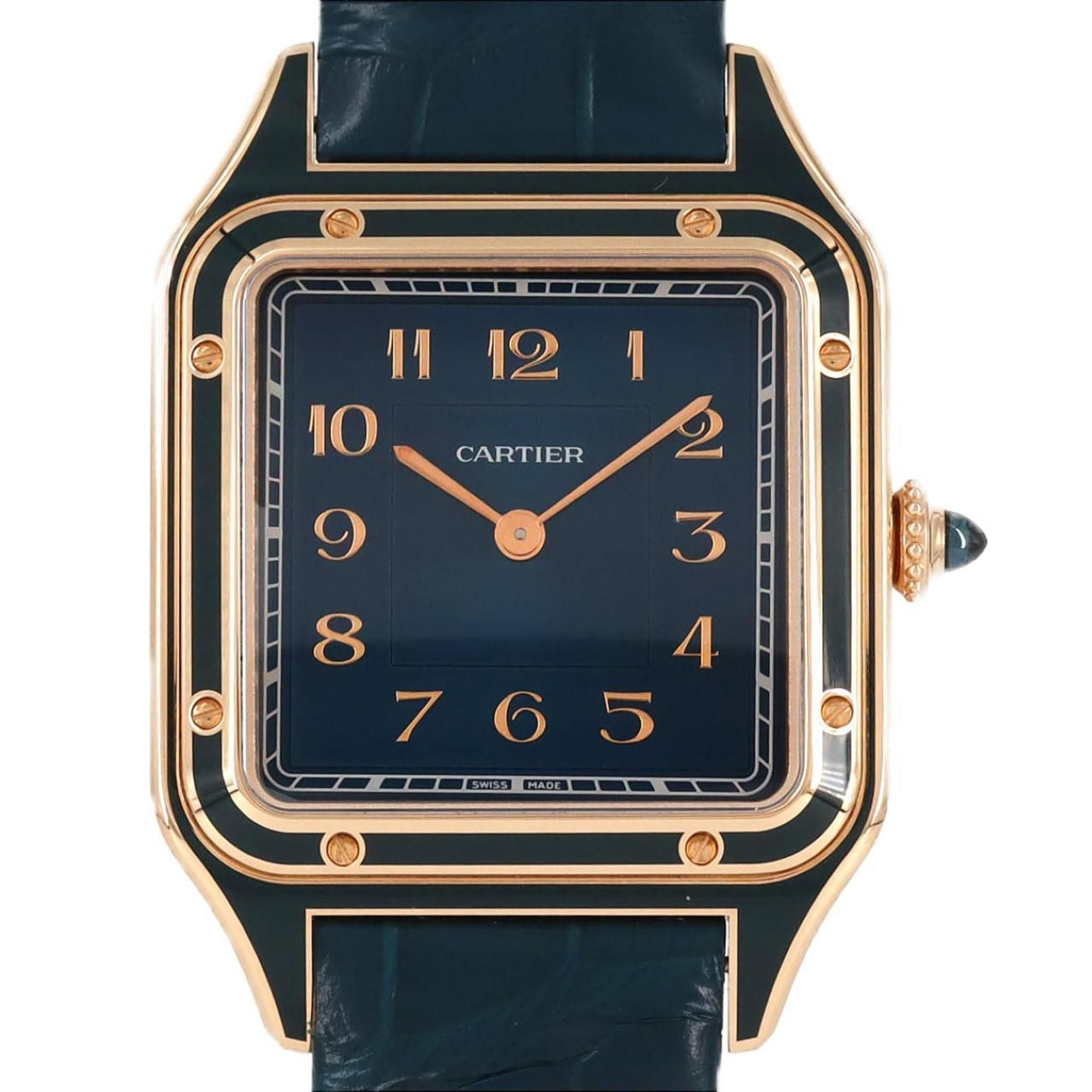 Cartier Santos-Dumont LM PG WGSA0098 PG/RG wristwatch, manual winding