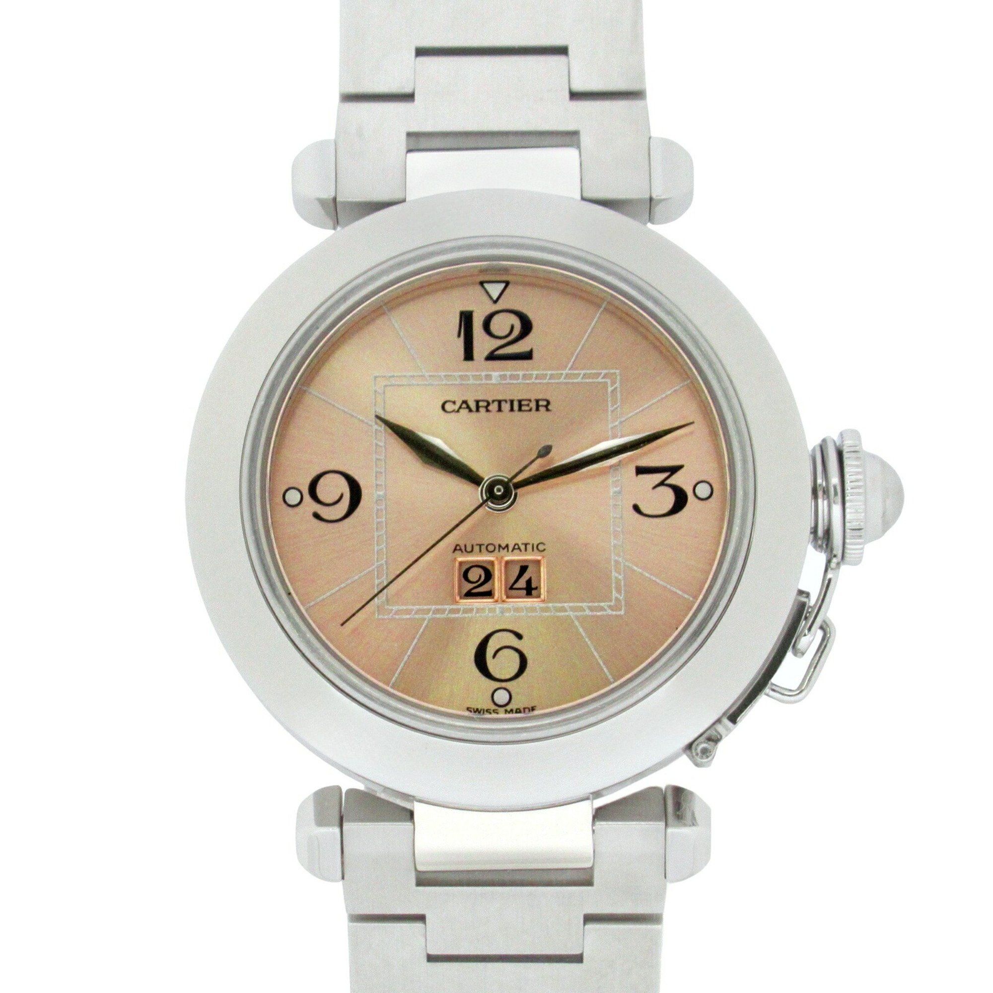 Cartier Pasha C Big Date Watch Stainless Steel Boys Pink W31058M7