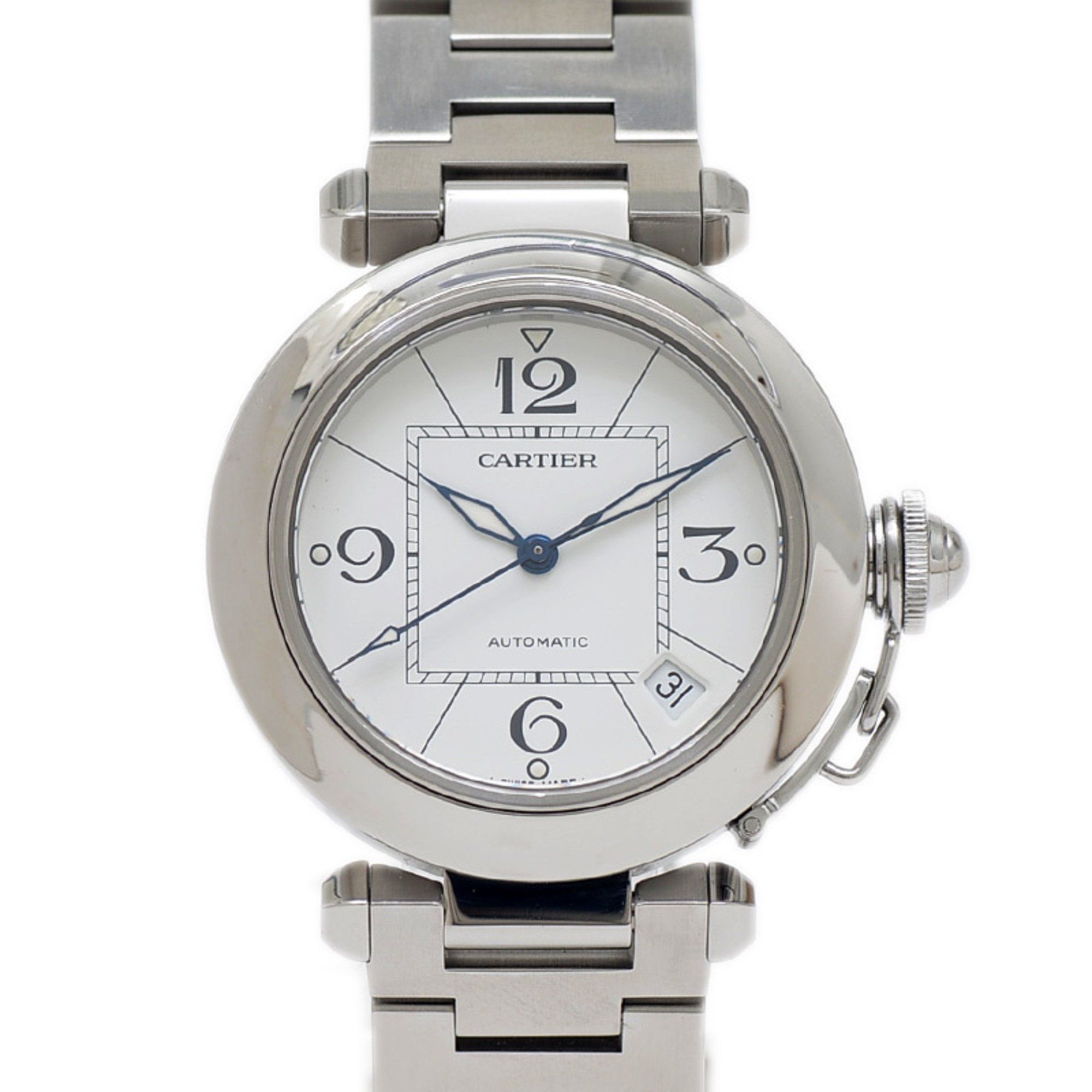 Cartier Pasha C Boys' Watch, White Dial, Stainless Steel, Automatic, W31074M7