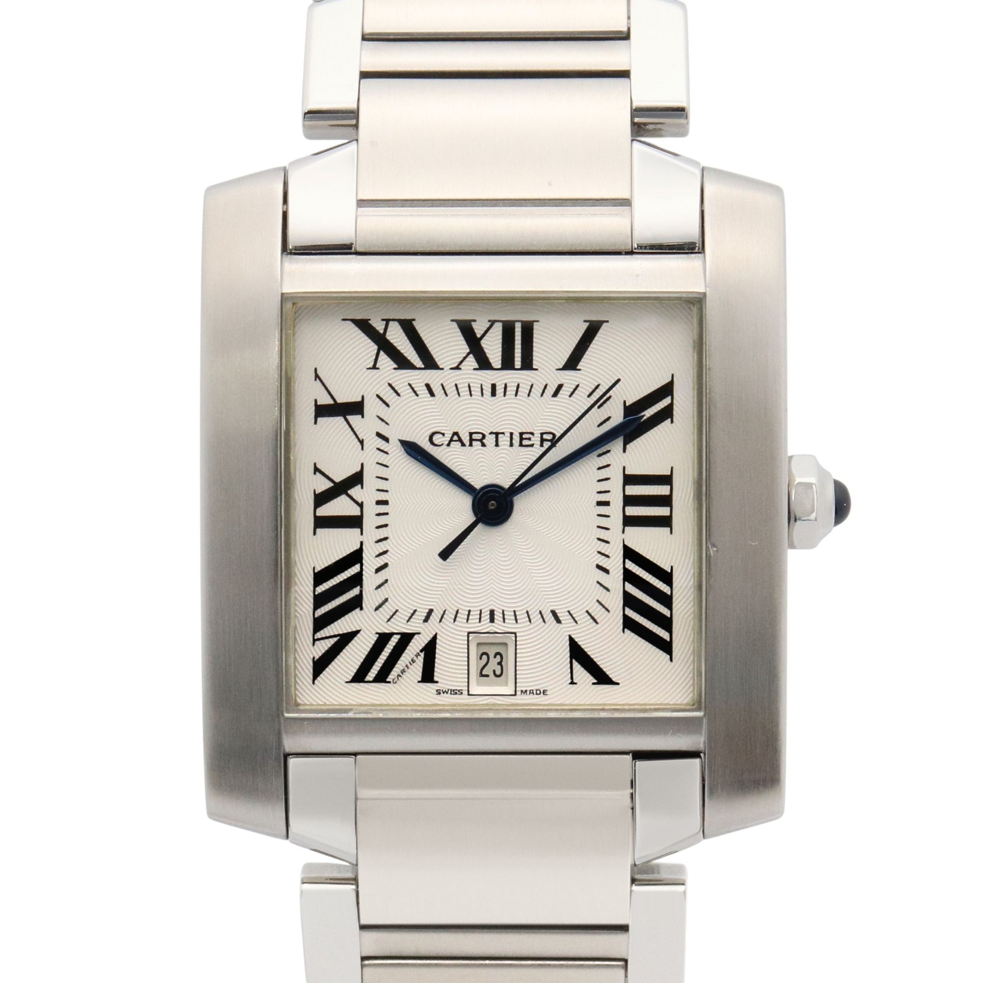 Cartier Tank Française LM Men's Stainless Steel Watch, Silver (W51002Q3)