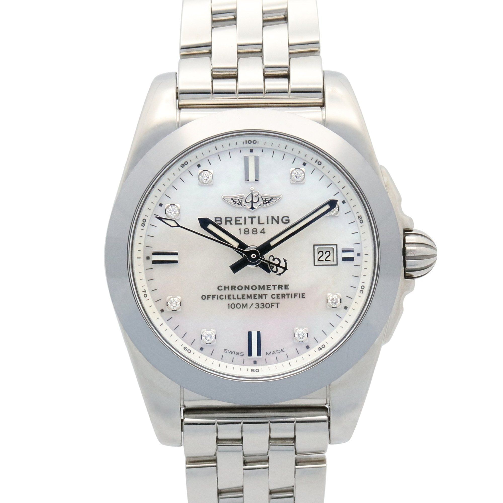 Breitling Galactic 29 Stainless Steel Women's Watch with White Shell (W7234812)