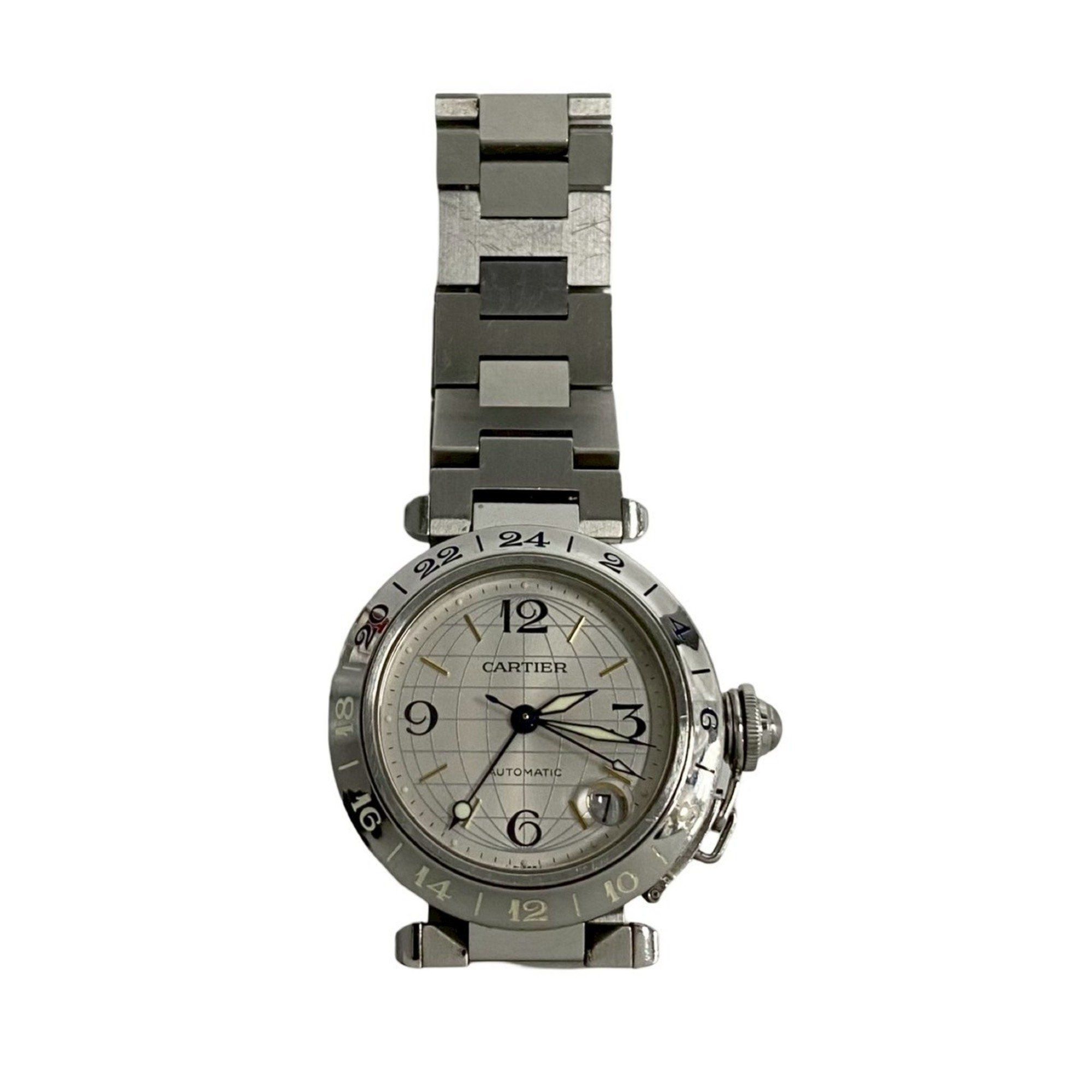 CARTIER Pasha C Automatic Stainless Steel Wristwatch, Silver, 50973
