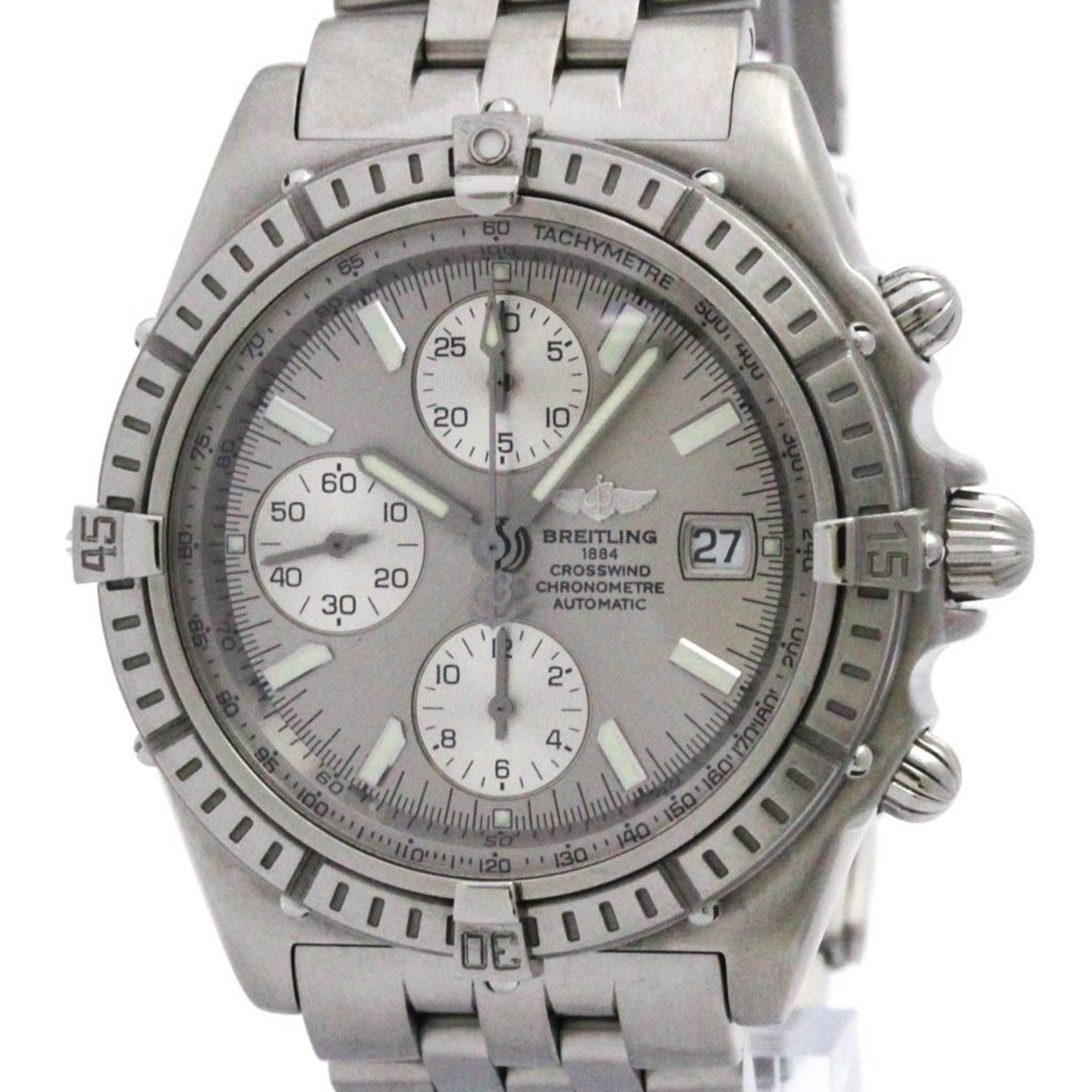 BREITLING Crosswind Chronograph Steel Automatic Watch A13355 Polished