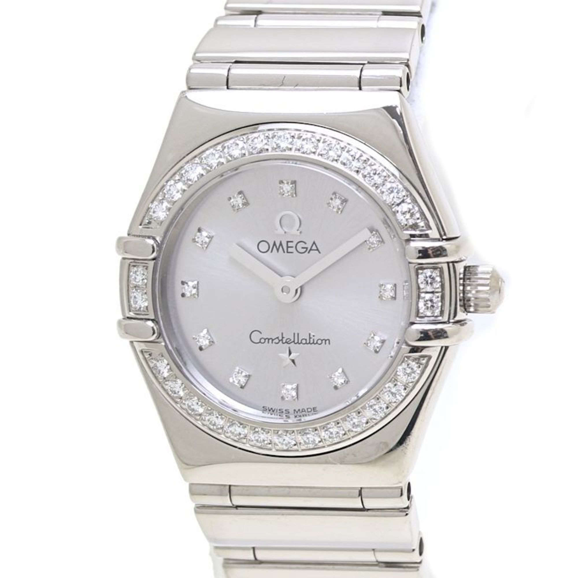 OMEGA Constellation Mini My Choice Diamond 1165.36.00 K18WG White Gold Women's Watch 40032