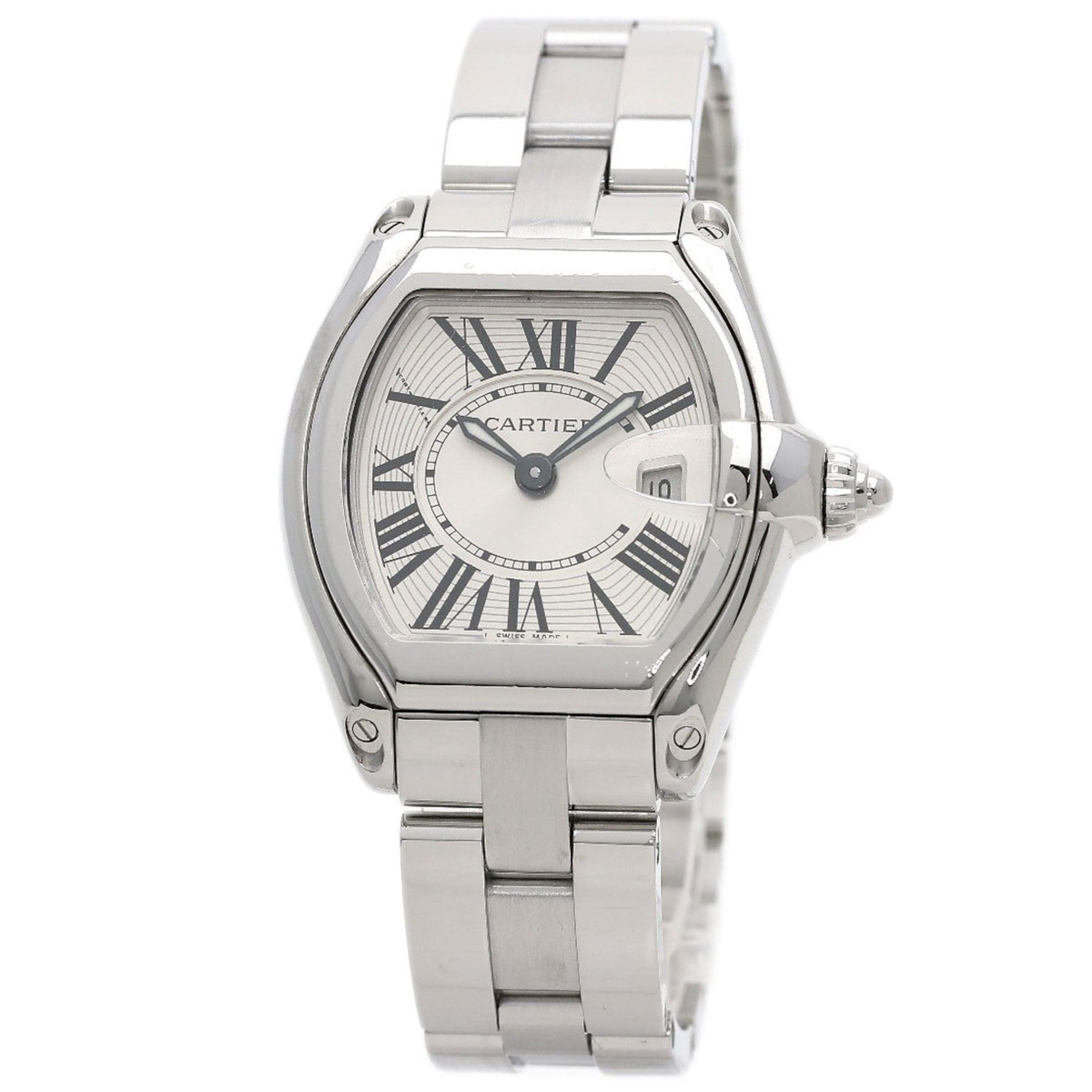 Cartier W62016V3 Roadster SM Watch Stainless Steel SS Ladies