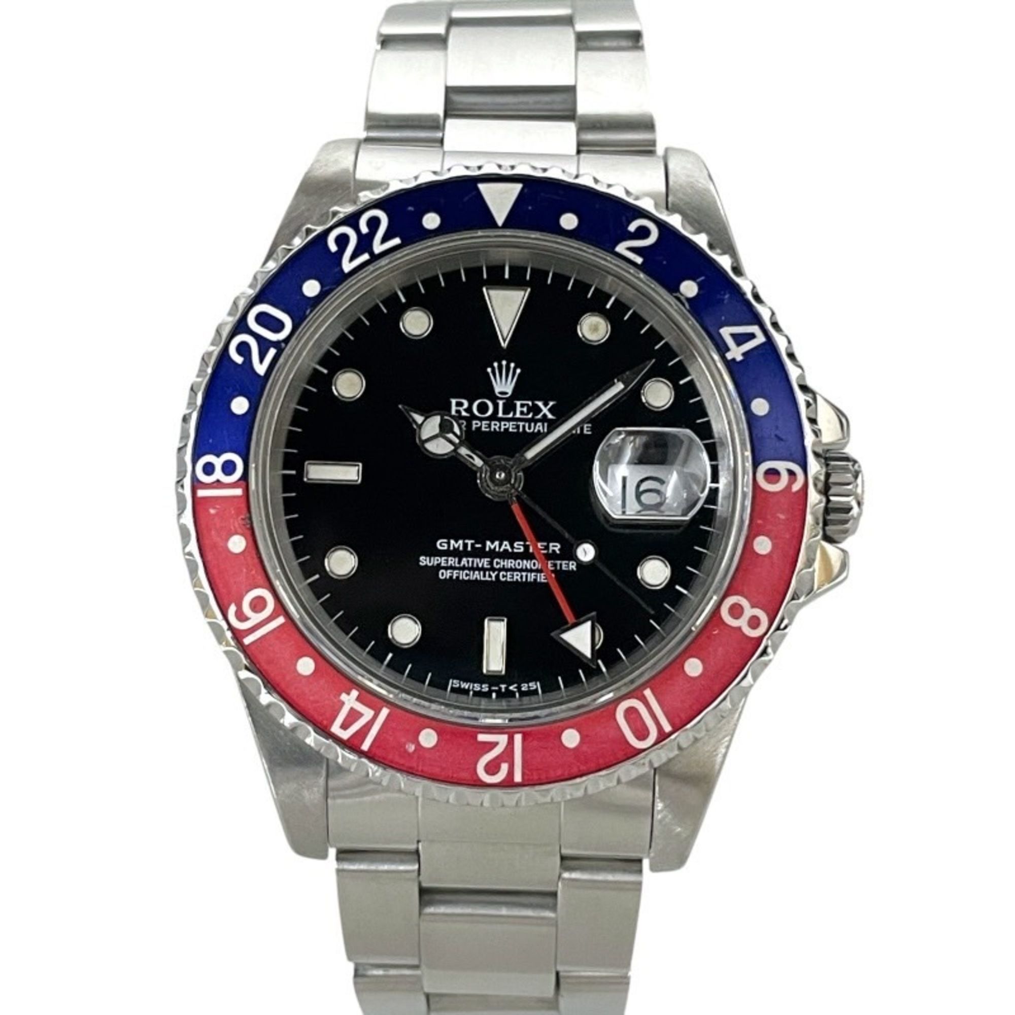 ROLEX GMT-Master 16700 Men's Stainless Steel Watch, X-Series, All Tritium, Pepsi, Single Buckle