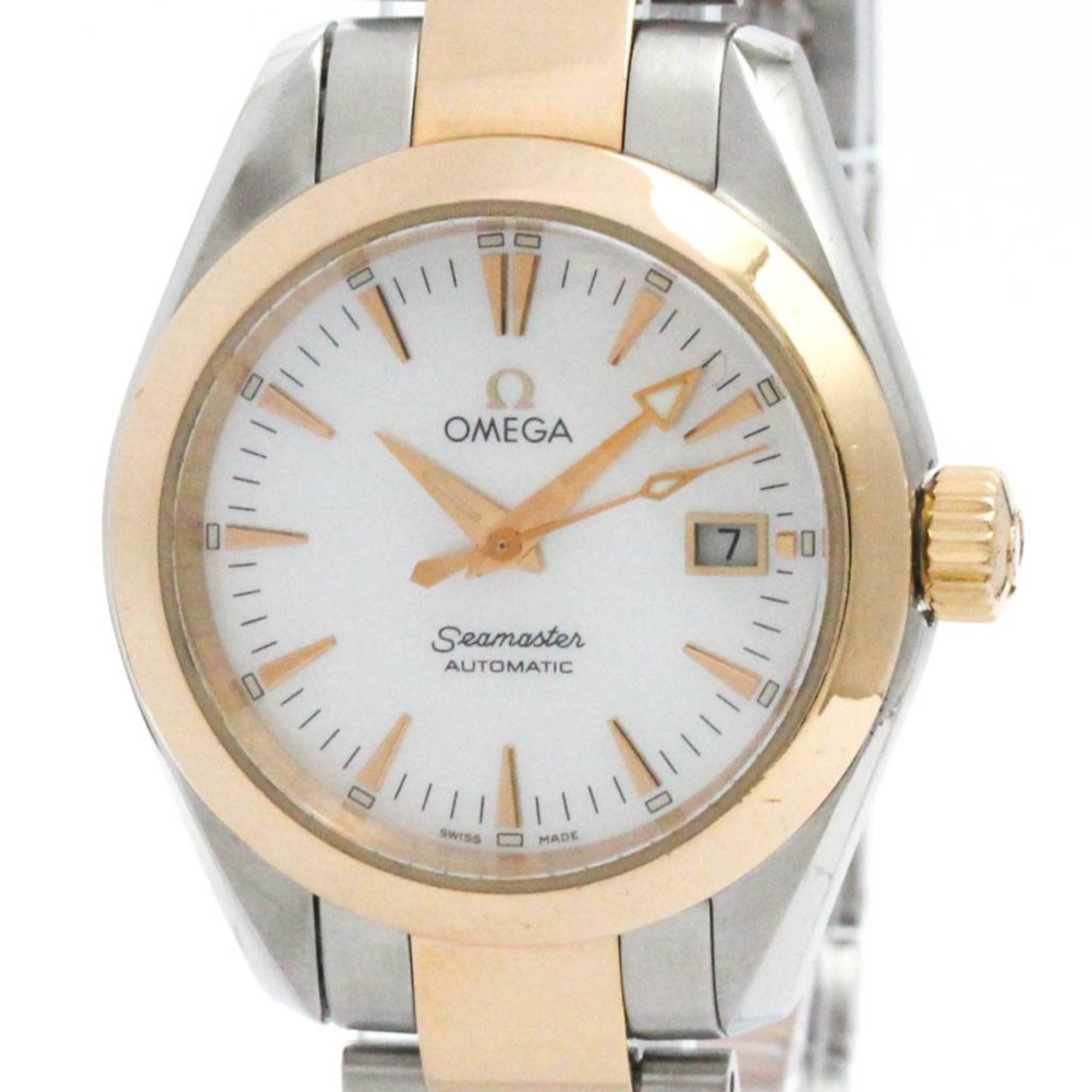 OMEGA Seamaster Aqua Terra MOP Dial 18K Pink Gold Steel Watch 2373.70