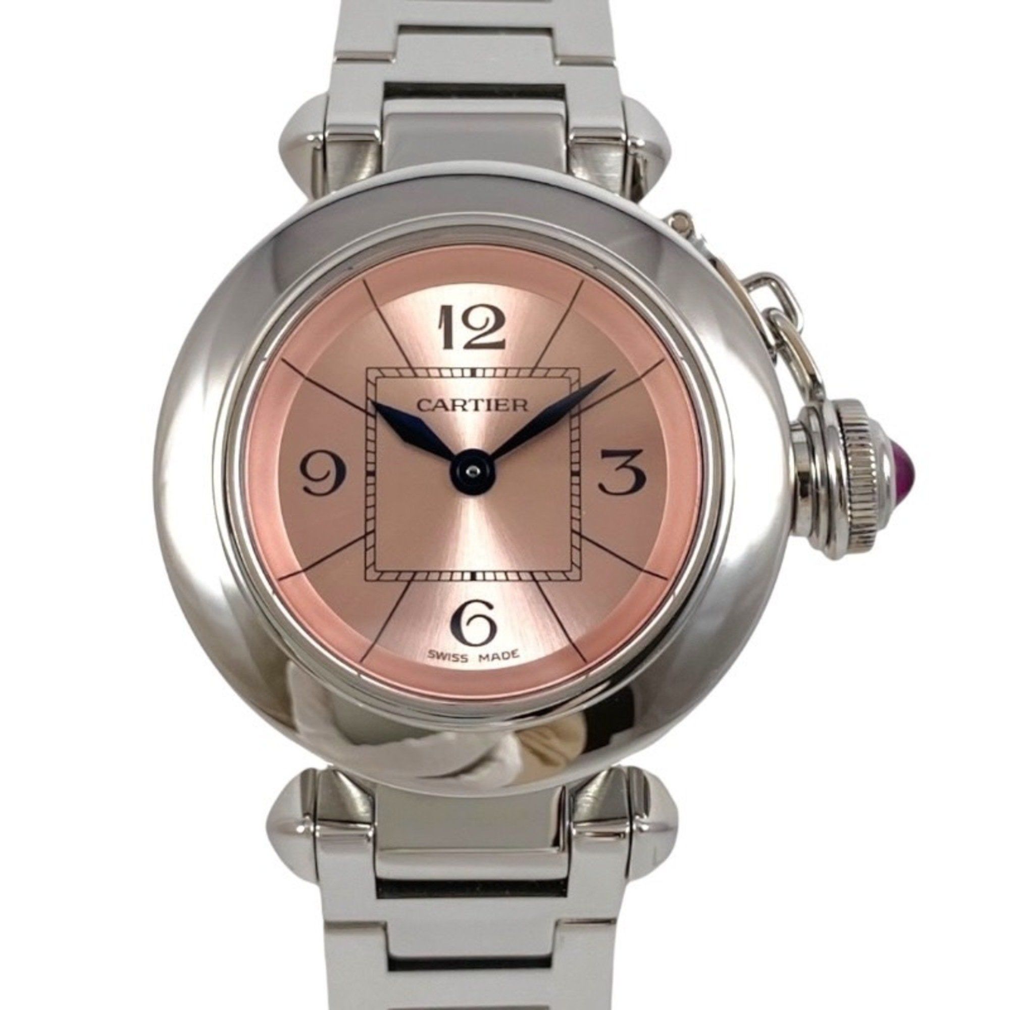 CARTIER Miss Pasha W3140008 Stainless Steel Women's Quartz Watch, Pink