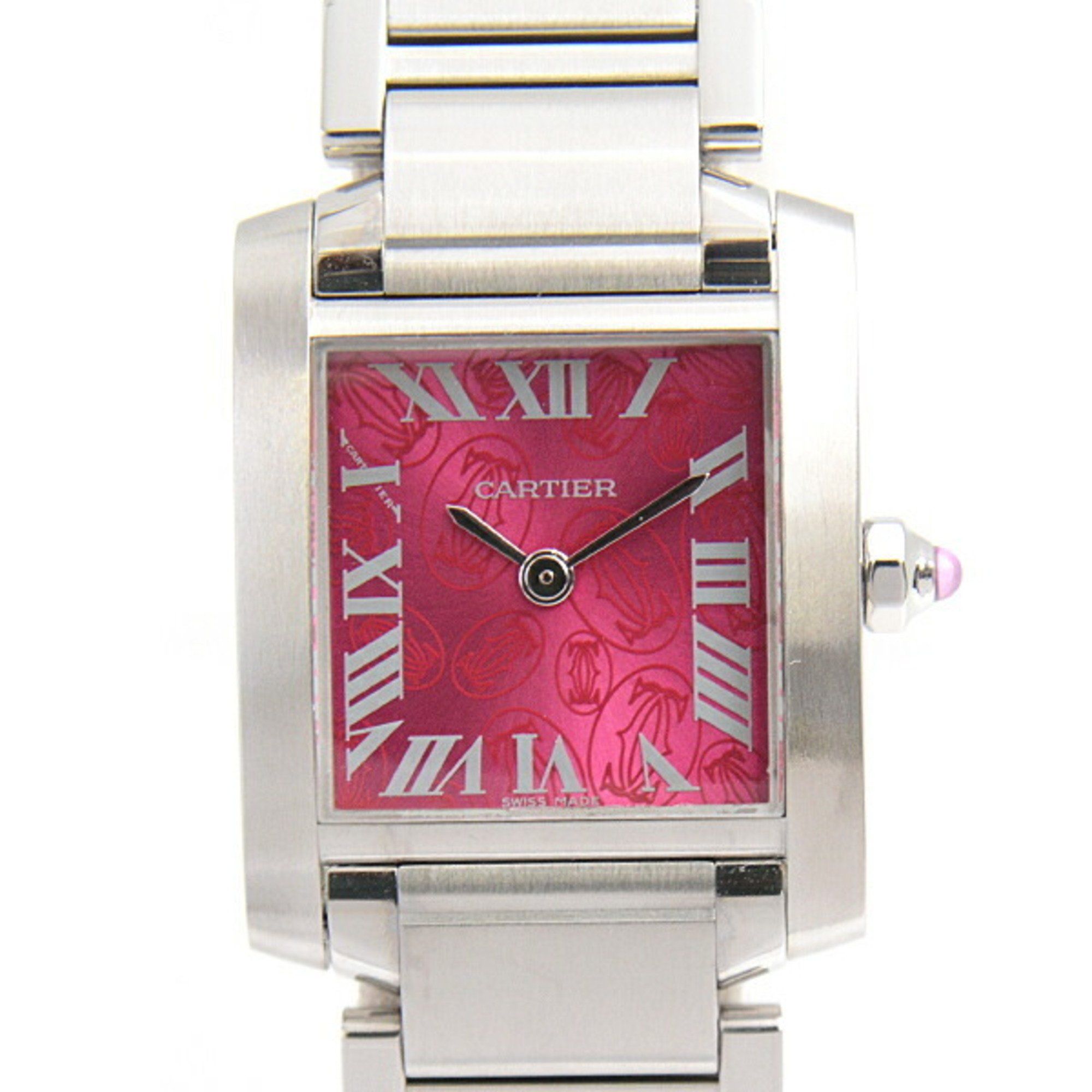 Cartier Women's Watch Tank Francaise SM 2006 Limited Edition Raspberry Pink Dial Battery Operated St