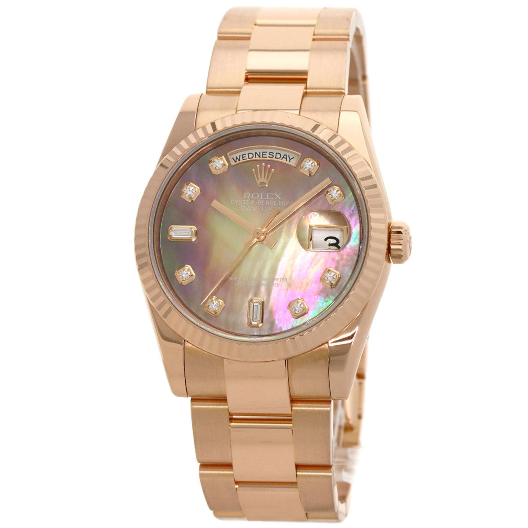 Rolex 118235F Day Date 10P Diamond Watch K18 Pink Gold/K18PG/Everose Gold Men's ROLEX