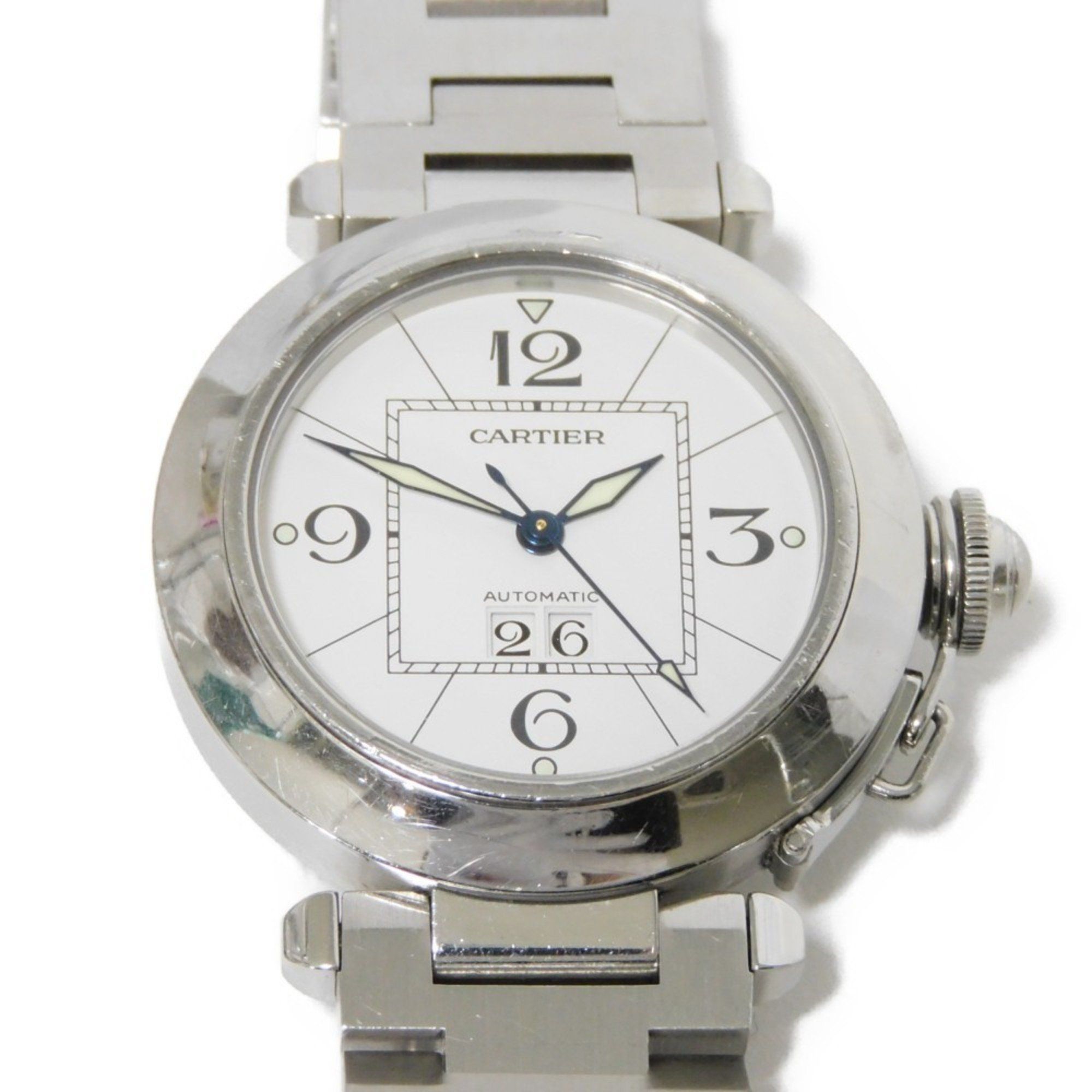 Cartier Pasha C Big Date Automatic Watch SS W31055M7/2475 for Men and Women