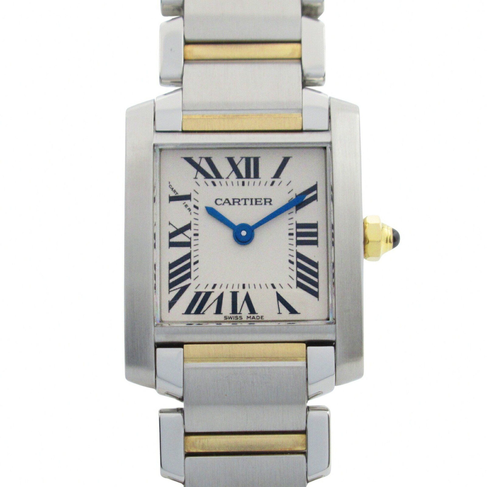 CARTIER Tank Francaise SM Watch 18K (Yellow Gold) Stainless Steel Ladies Silver W51007Q4