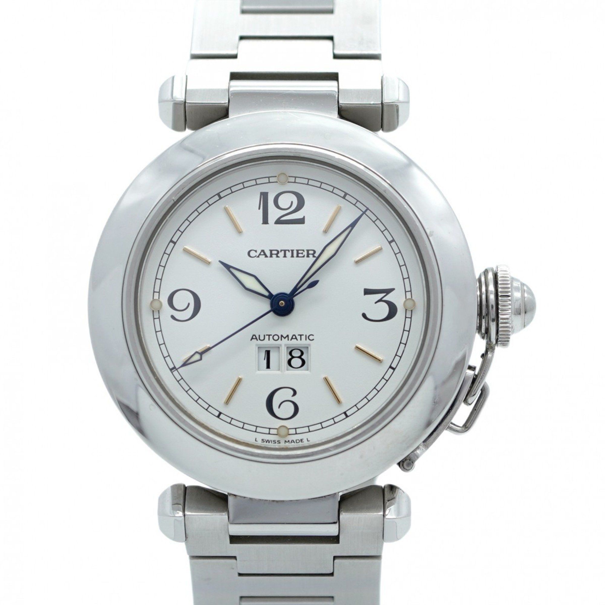Cartier Pasha W31044M7 White Dial Men's Watch