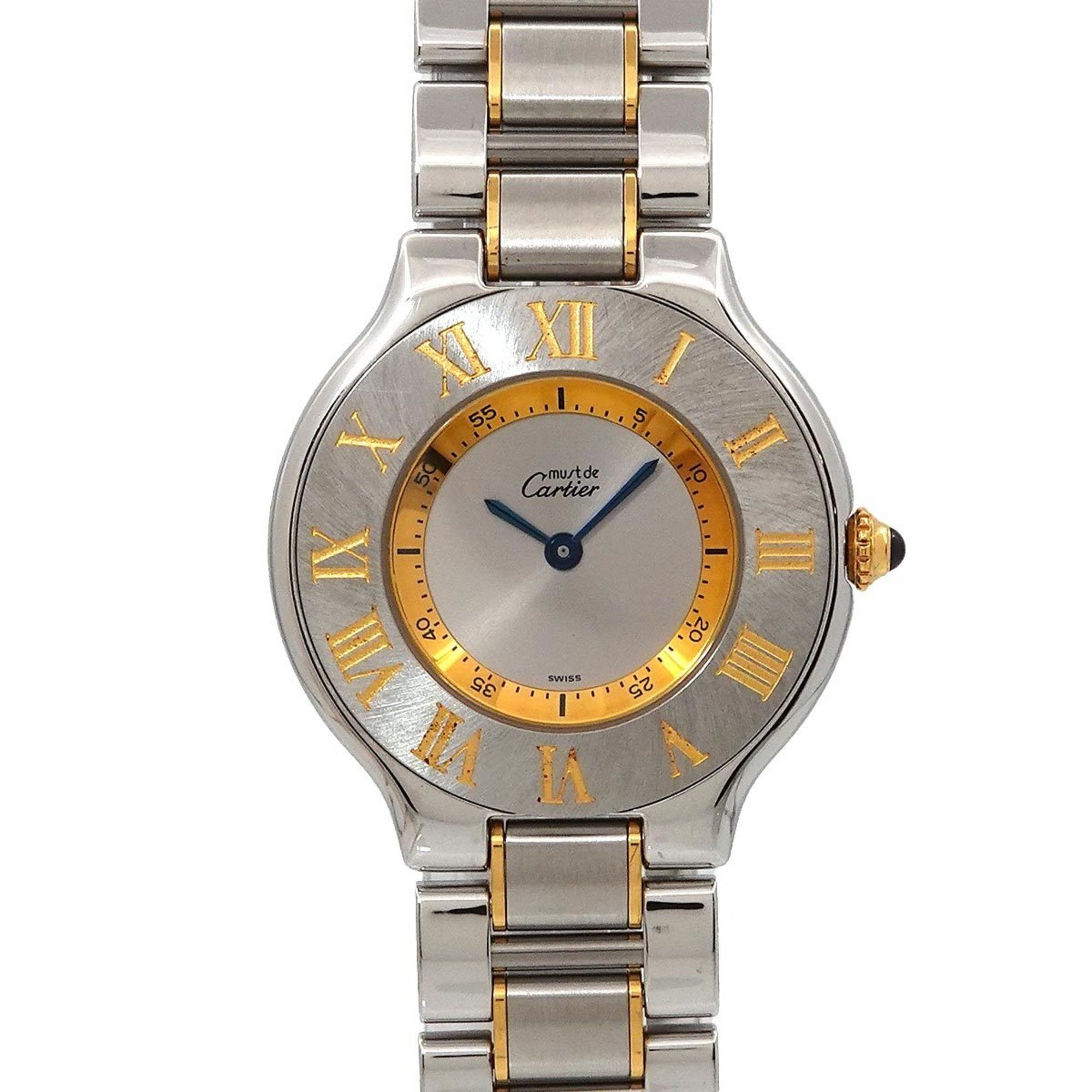 Cartier Must 21 Vantianne Two-tone Watch W10072R6 Boys' Silver Quartz