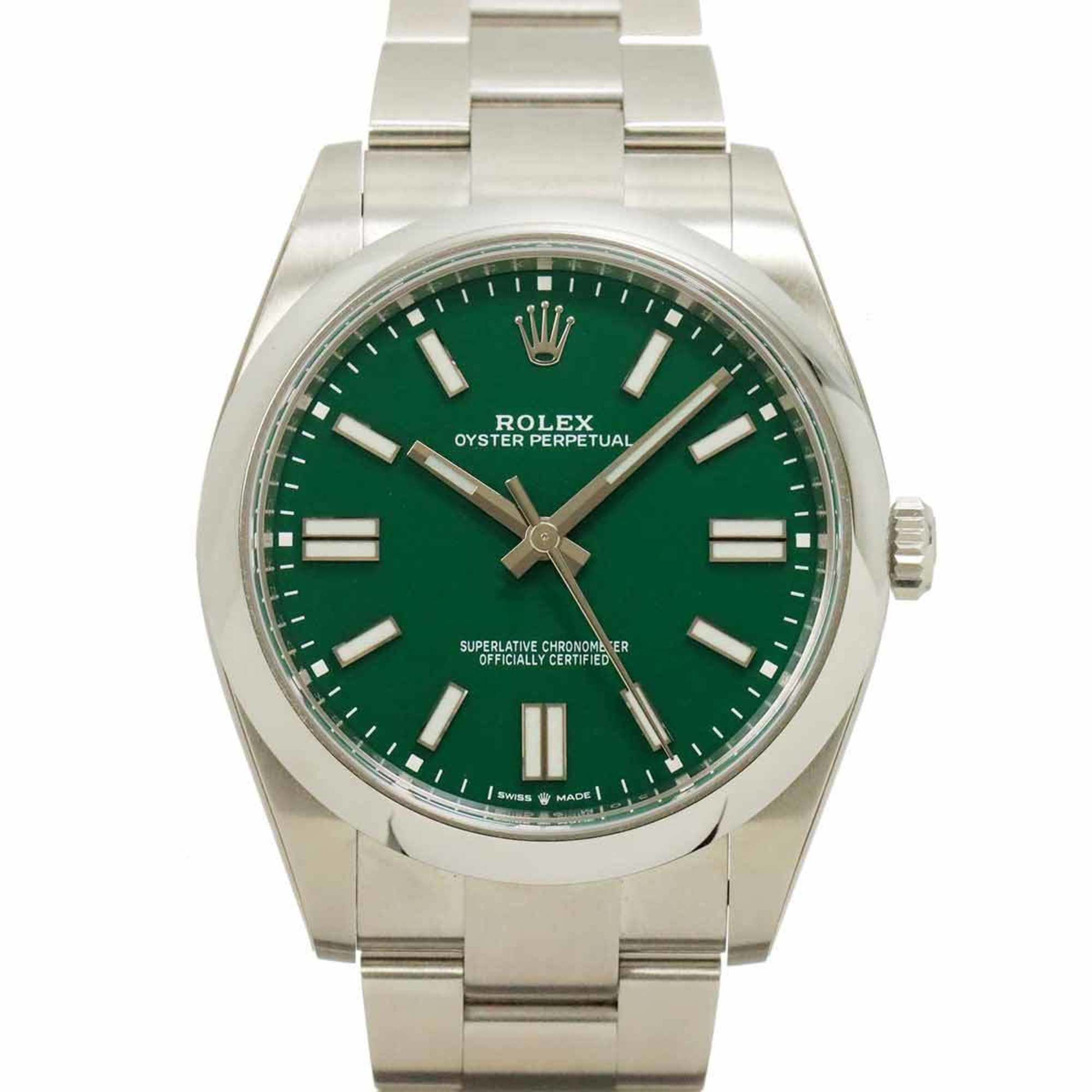 Rolex Oyster Perpetual 41 124300 Random Number Roulette Men's Watch Green Automatic