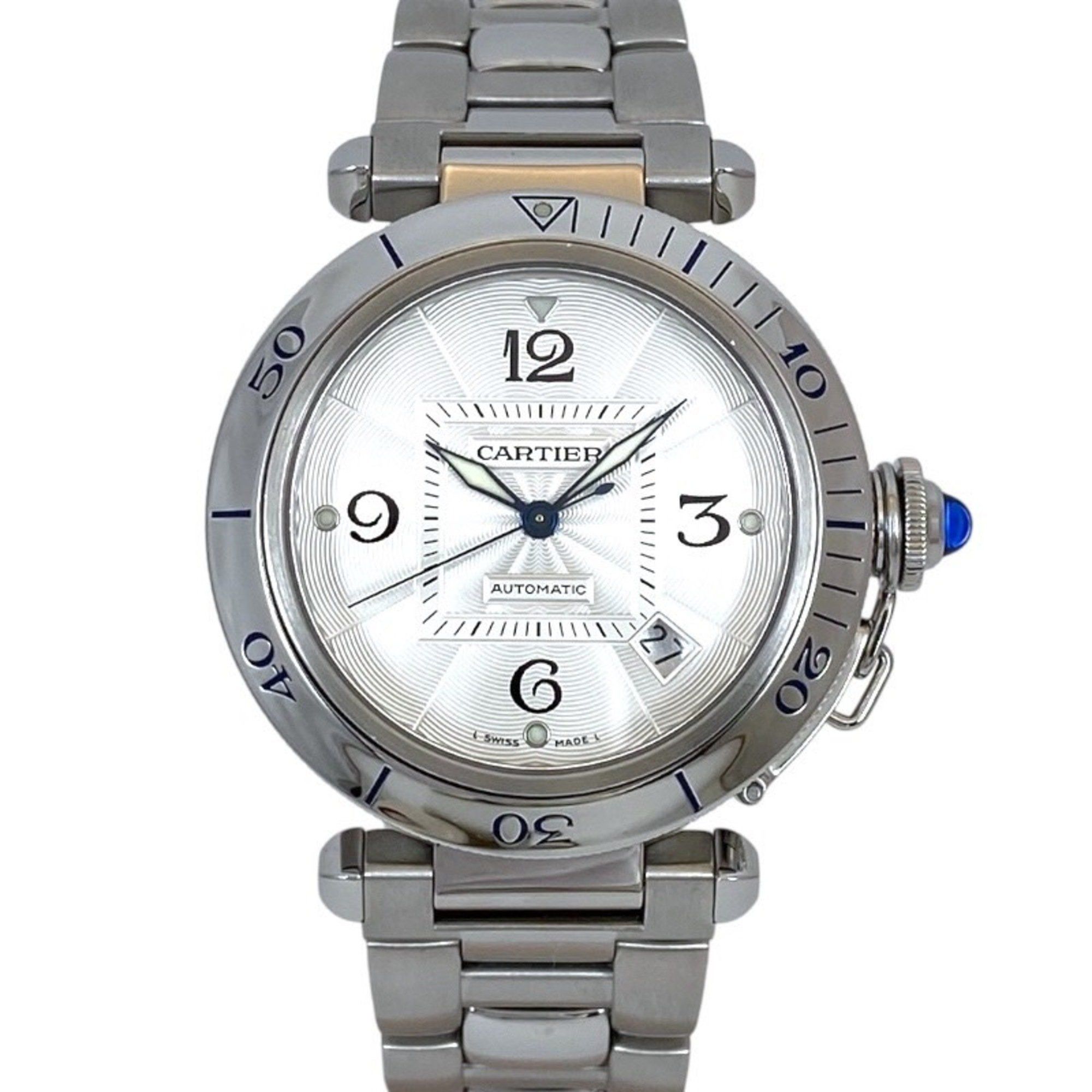 CARTIER Pasha 38 W31031H3 Men's Stainless Steel Automatic Watch