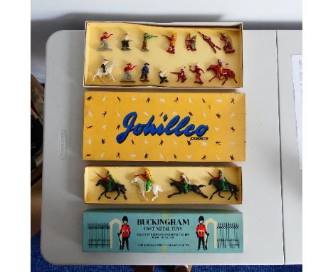 A boxed Set of Johillco Lead Cowboys and Indians, comprising of 7 Cowboys and 7 Indians, all in very good condition and still