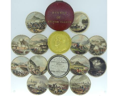 'Record of British Valour'; A George III gilt metal Picture Box Medal, designed by Edward Orme commemorating 'The Battles of 