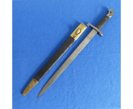 Martini Henry Bayonet, 1894, for Royal Navy Mk4 Enfield, known as 3rd Type, the 46.5cm blade with various markings for&nbsp;F