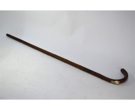 A horse-measure hazel walking stick, the retractable boxwood measure with folding top fitted with a spirit level