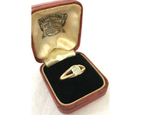 A vintage 18ct yellow gold, old cut flawless "Golconda diamond" ring. Stone size approx. 1.01 carat. Hallmarked 1899, in a fi