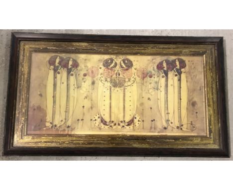 A framed and glazed Charles Rennie  Mackintosh print copy of " The May Queen".  Picture size 30 x 60cm approx.