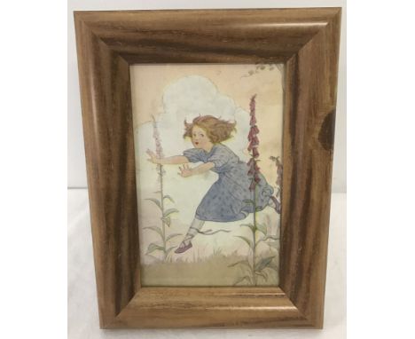 A framed and glazed 1920's/30's Nursery rhyme print by Margaret Tarrant.  Approx. 13.5cm x 8.5cm.