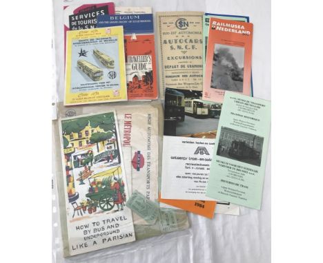A collection of vintage leaflets, booklets and tickets relating to rail travel in Europe. To include; Official guide to Paris