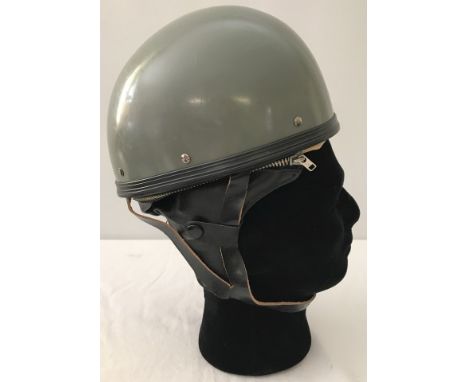 A vintage style motorcycle helmet .  