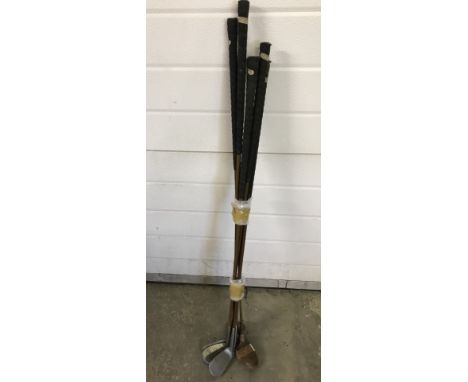 A collection of 6 vintage E.R.Whitcombe golf clubs.  