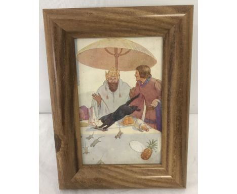 A framed and glazed 1920's/30's Nursery rhyme print by Margaret W Tarrant.  Approx. 13.5cm x 8.5cm.