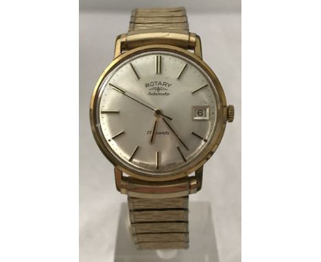 A gents 21 jewel automatic Rotary wristwatch. With date function and expandable watch. W 